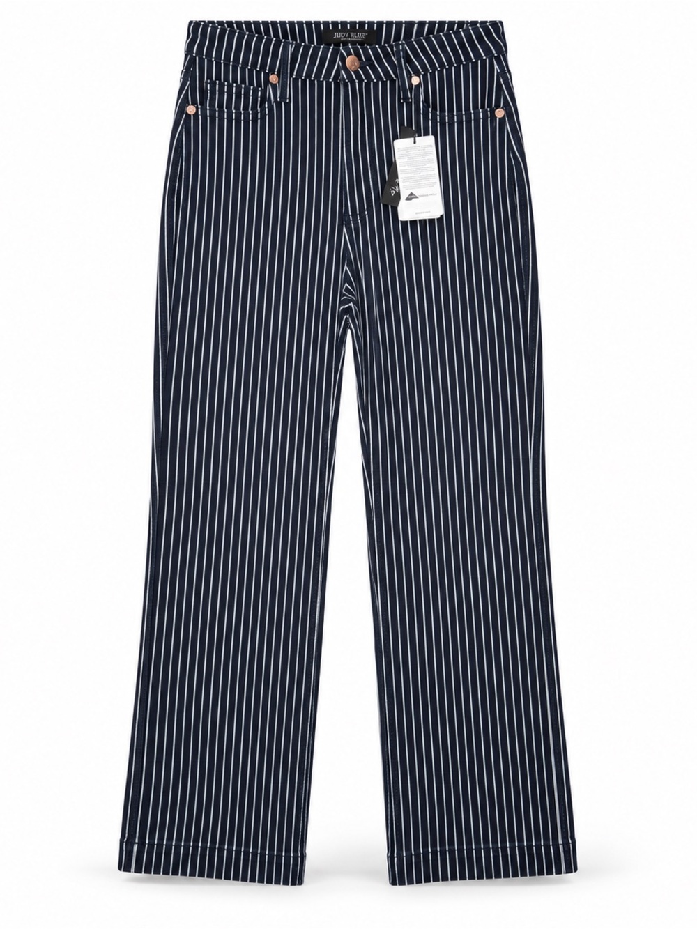 Judy Blue High Waist Pinstripe Straight Leg Jeans Size 11/30 NWT
